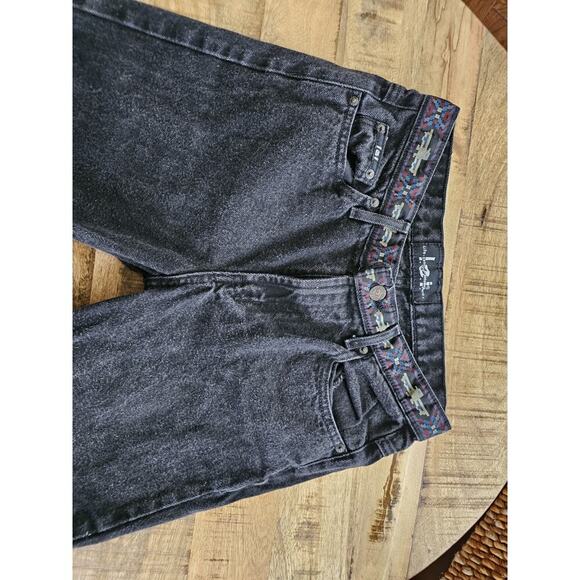 LEI Vintage Aztec Black Flare Boot Cut Denim Jeans Women's Size 9 Y2K - Picture 11 of 13